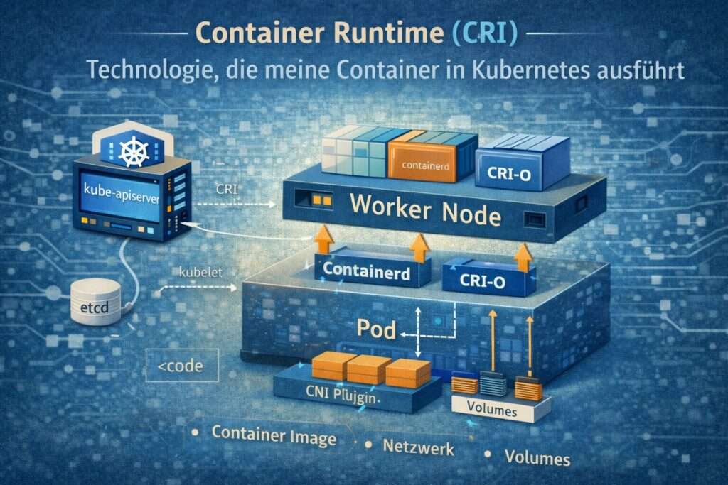 Container Runtime (CRI) als Prozess, den ich auf jeder Kubernetes Worker Node betreibe
